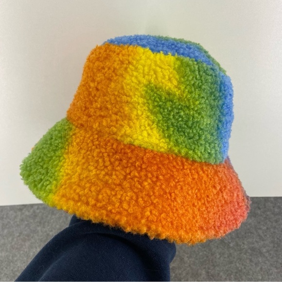 Toronto Blue Jays Rainbow Bucket Adult Tie Dye Hat Fluffy Terrycloth Texture - Picture 3 of 4